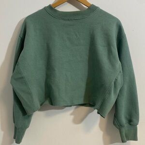 Green Cropped Sweatshirt